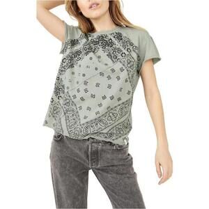 034 Free People Bandana Graphic Tee (Medium, NWT) $78 Retail